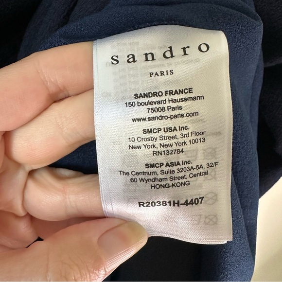 Sandro Iberia Embellished Lace Inset
Dress In Deep Navy SZ EU 36, US 4, S - Picture 7 of 11